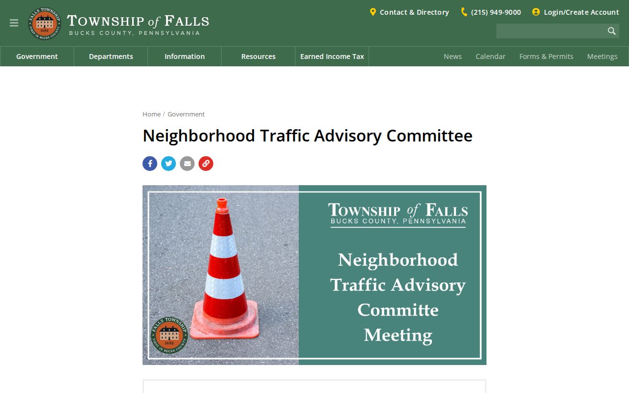 Falls Township neighbors civic context from the Neighborhood Traffic Advisory Committee