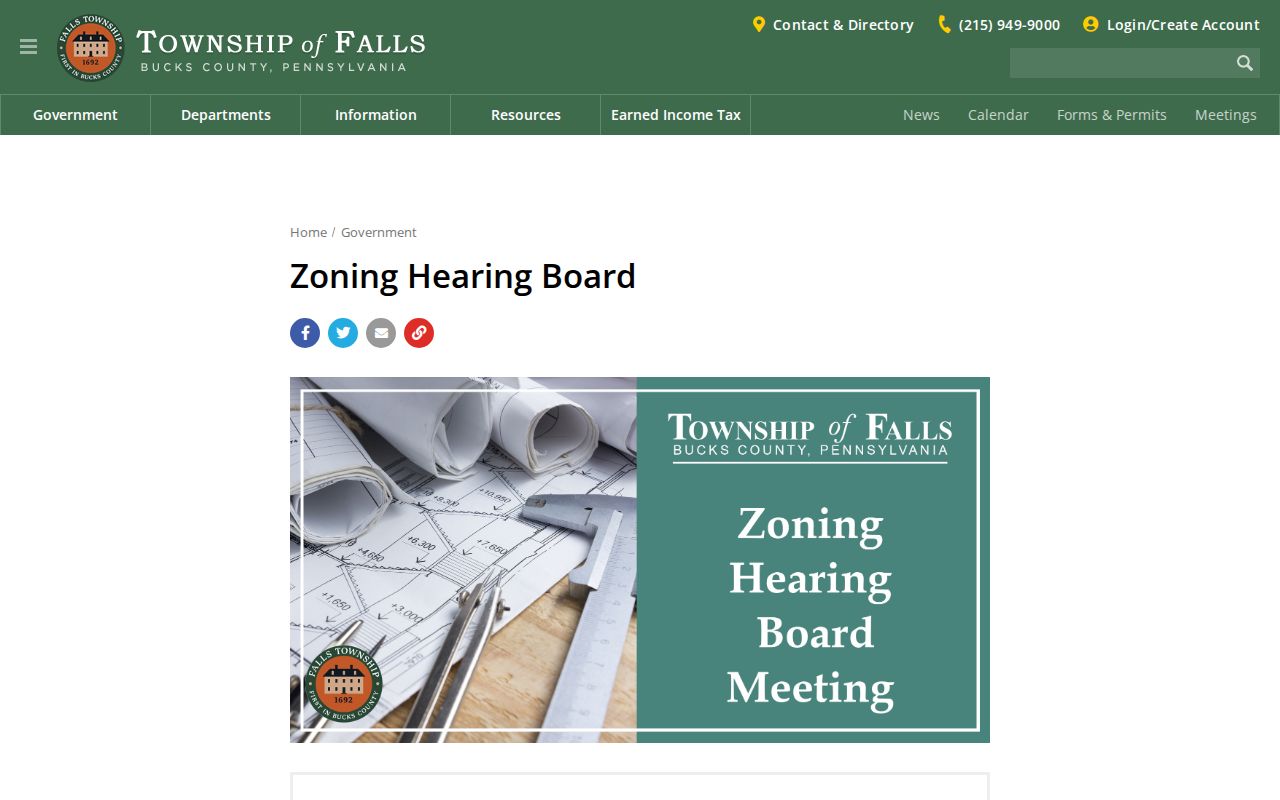 Falls Township neighbors zoning hearing board public abutter context