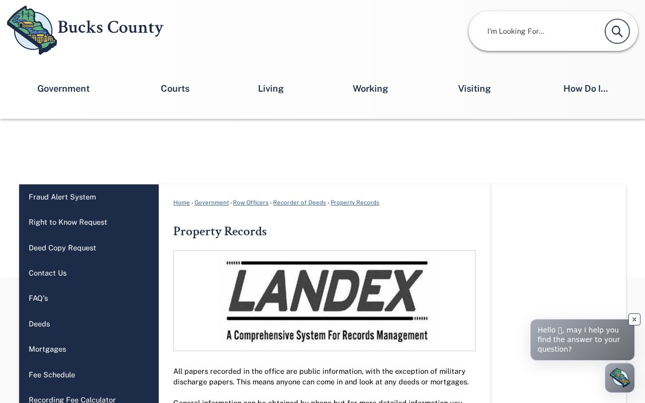 Falls Township street directory screenshot of Bucks County Property Records